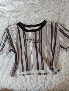 GUESS Striped Crop Top